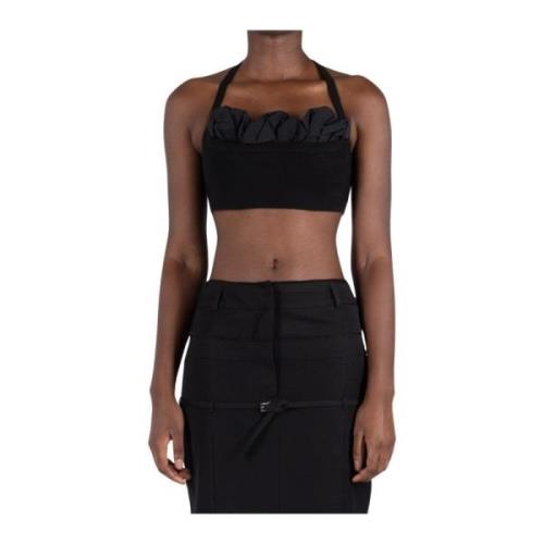 Jacquemus Frivolli Bandeau Stickad Topp Black, Dam