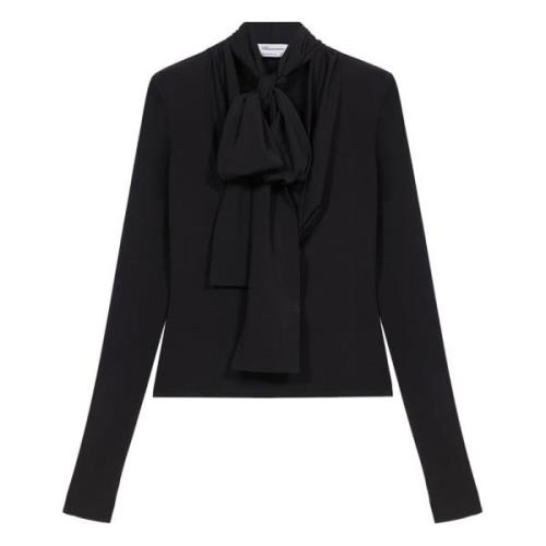 Blumarine Jersey Crepe Blus Black, Dam