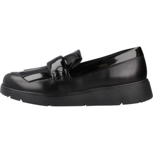 Geox Stiliga Loafers för Kvinnor Black, Dam