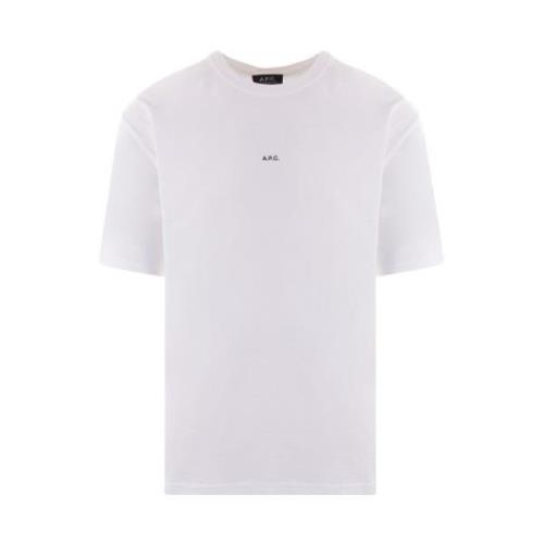 A.p.c. Vit Bomull Jersey Logo T-shirt White, Herr