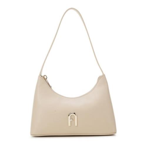 Furla Mini Diamond Axelväska med Dragkedja Beige, Dam