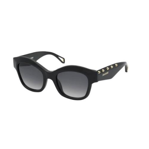 Zadig & Voltaire Svarta Solglasögon Rök Gradient Linser Black, Unisex