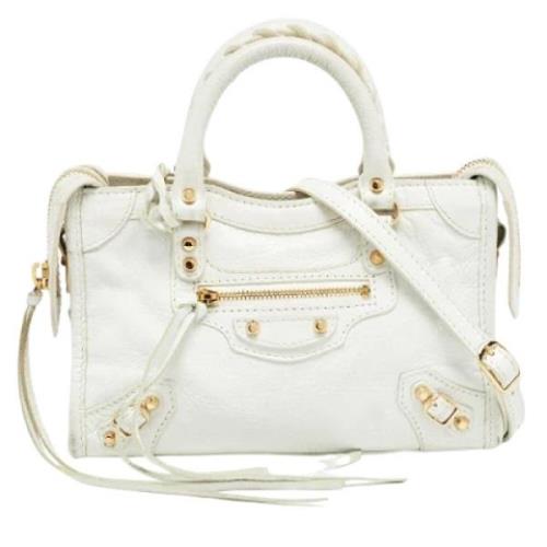 Balenciaga Vintage Pre-owned Laeder totevskor White, Dam