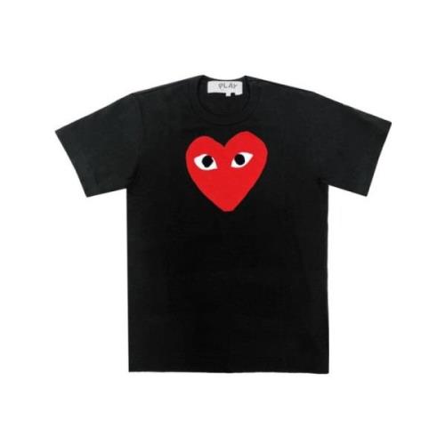 Comme des Garçons Play Svart Heart Logo T-shirt Black, Unisex