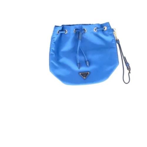 Prada Vintage Pre-owned Nylon handvskor Blue, Dam