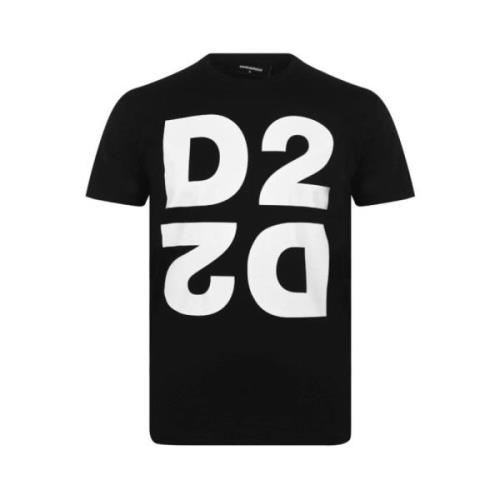 Dsquared2 Svart Bomull T-shirt Black, Herr