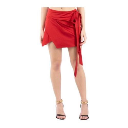 Isabel Marant Röd Wrap Bomull Mini Kjol Red, Dam