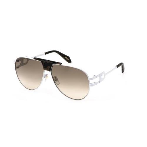 Just Cavalli Brun Gradient Solglasögon Vit Mjölk Ram White, Unisex