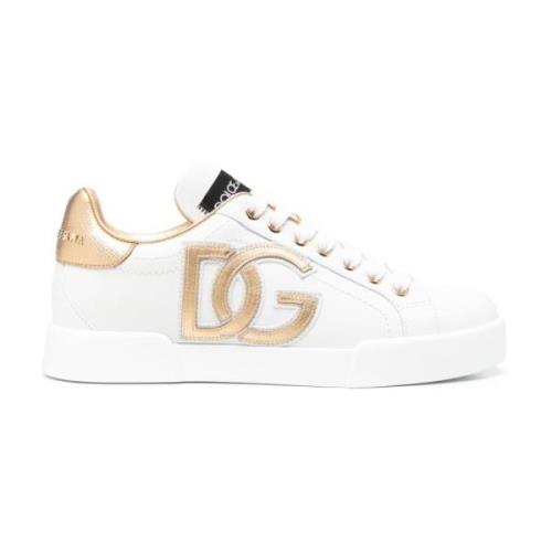 Dolce & Gabbana Klassisk Vit Guld Sneaker White, Dam