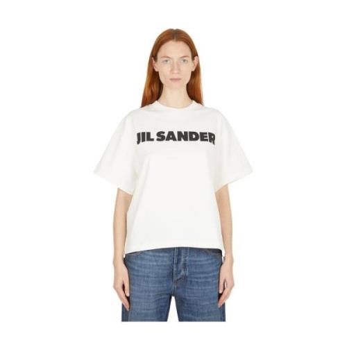 Jil Sander Lyxig minimalistisk logotryck T-shirt Beige, Dam