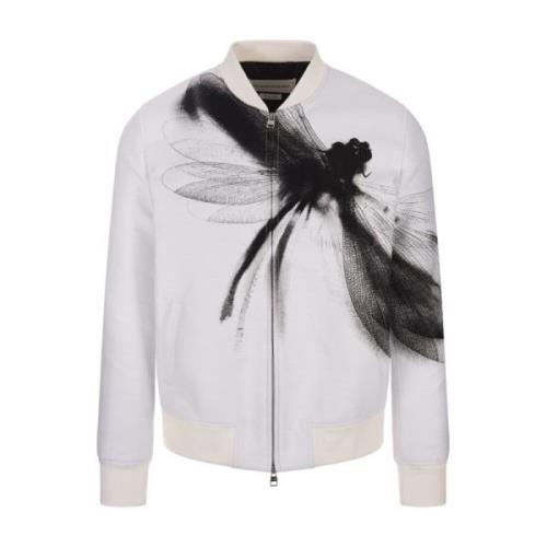 Alexander McQueen Dragonfly Bomberjacka Vit Bomullsblandning White, He...