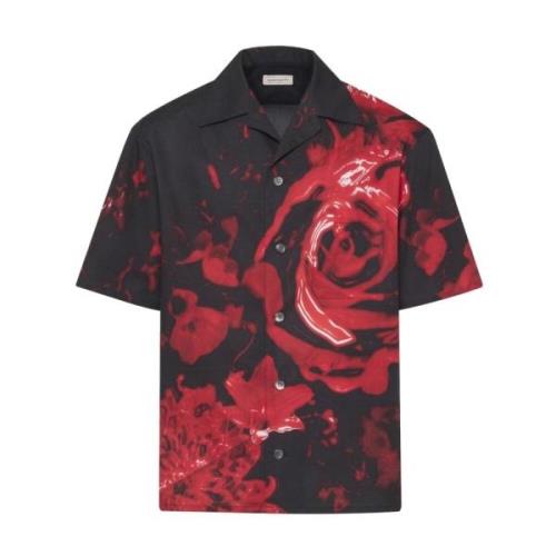 Alexander McQueen Drop Shoulder Wax Floral Shirt Multicolor, Herr