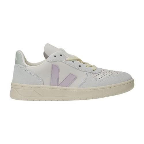 Veja Pastell Läder Sneakers med Mocka Detaljer Multicolor, Dam