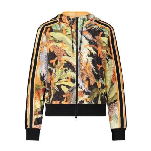 Marc Cain Jungle Print Zip-Up Hoodie Multicolor, Dam