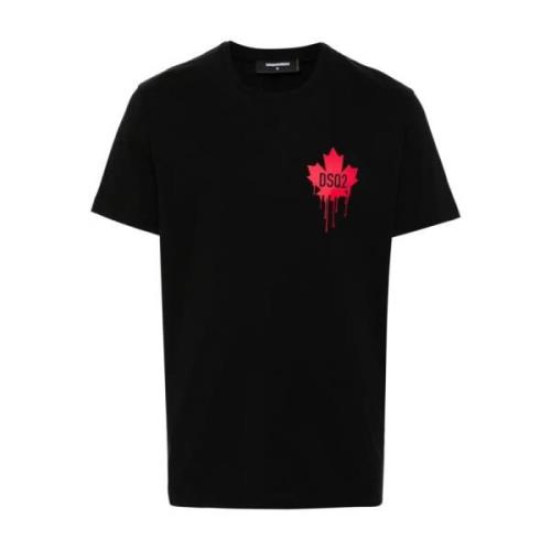 Dsquared2 Stiliga T-Shirt Kollektion för Män Black, Herr