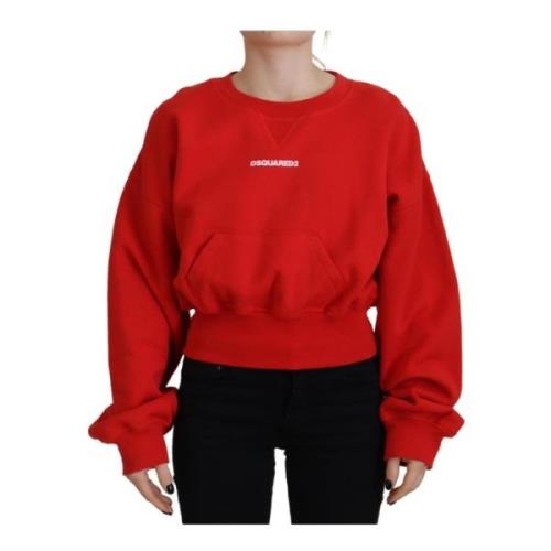 Dsquared2 Röd Logo Print Tröja Red, Dam