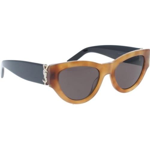 Saint Laurent Ikoniska solglasögon med enhetliga linser Beige, Dam