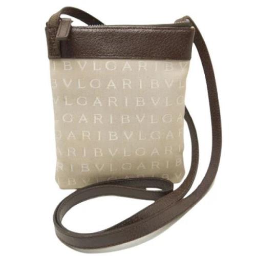 Bvlgari Vintage Pre-owned Canvas axelremsvskor Beige, Dam