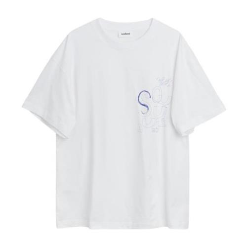 Soulland Avslappnad Tryckt T-shirt White, Unisex