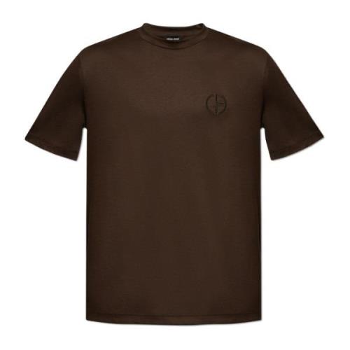 Giorgio Armani T-shirt med logotyp Brown, Herr