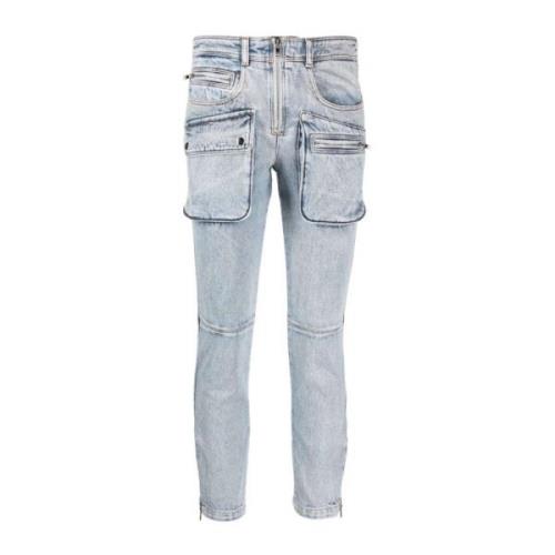 Isabel Marant Multi-pocket straight-leg jeans i ljusblå Blue, Dam