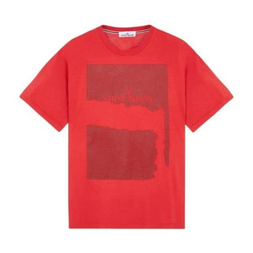 Stone Island Casual Bomull T-shirt Red, Herr