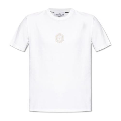 Stone Island T-shirt med logotyp White, Herr