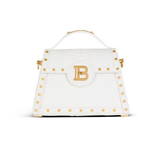 Balmain B-Buzz Dynasty väska i ormskinn läder White, Dam