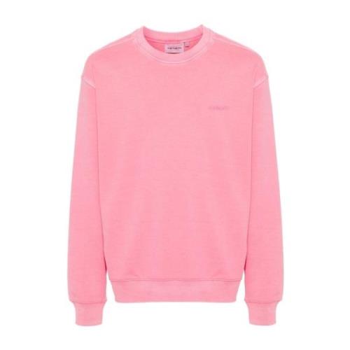 Carhartt Wip Script Sweatshirt Tung Bomull Löst Passform Pink, Herr