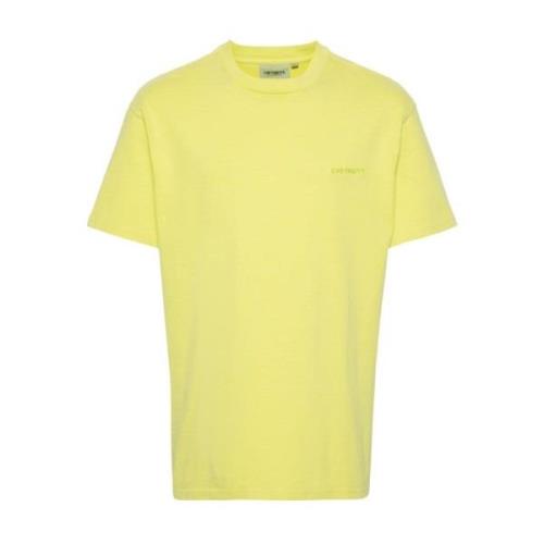 Carhartt Wip Broderad Script Logo Löst Passform T-shirt Yellow, Herr