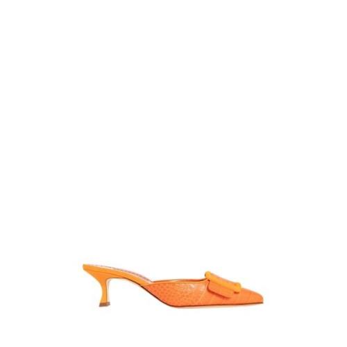 Manolo Blahnik Krokodilskinn Stilettklack Pumps Orange, Dam