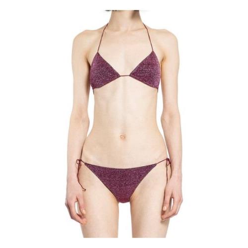Oseree Lurex Halterneck Bikini Set Purple, Dam