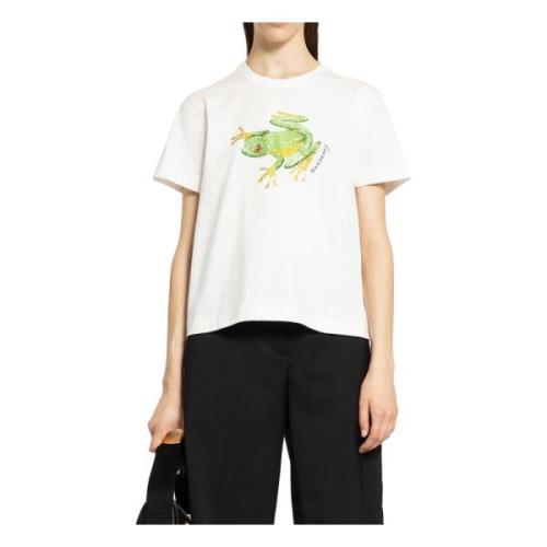 Burberry Groda Grafiskt Tryck Boxy Fit T-shirt White, Dam