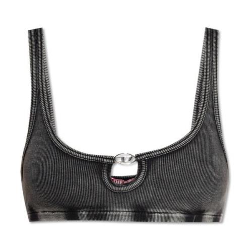 Diesel Bra Ufsb-Oval-D-Rib-Bralette Gray, Dam