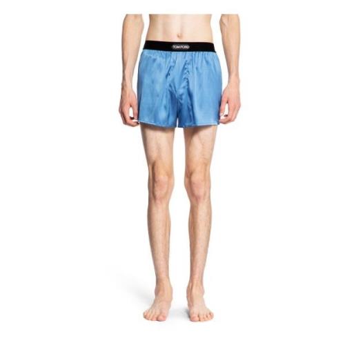 Tom Ford Silke Boxershorts med Elastisk Midja Blue, Herr