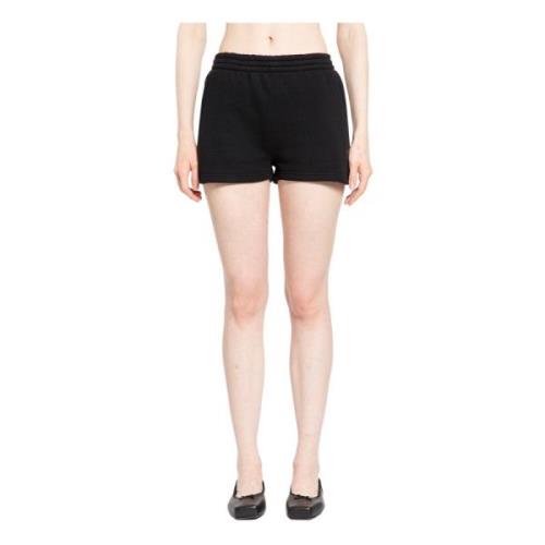 Alexander Wang Svart Terry Sweatshort med Puff Paint Black, Dam