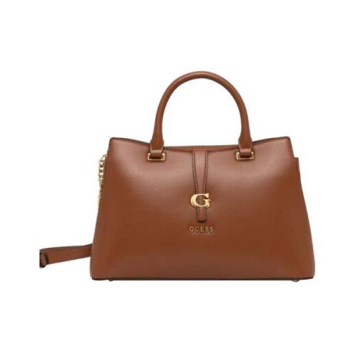 Guess Brun Läder Axelväska Elegant Design Brown, Dam