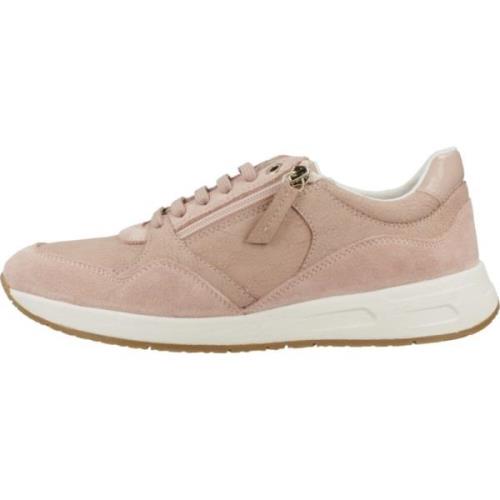 Geox Stiliga Sneakers för Vardagsbruk Pink, Dam