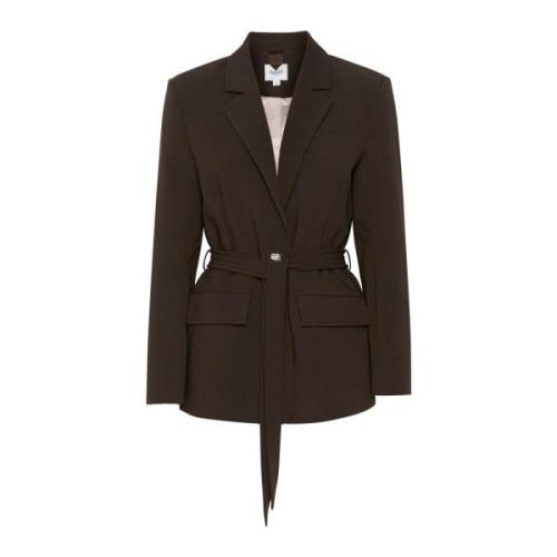 Saint Tropez Elegant Blazer Jacka Chokladbrun Brown, Dam