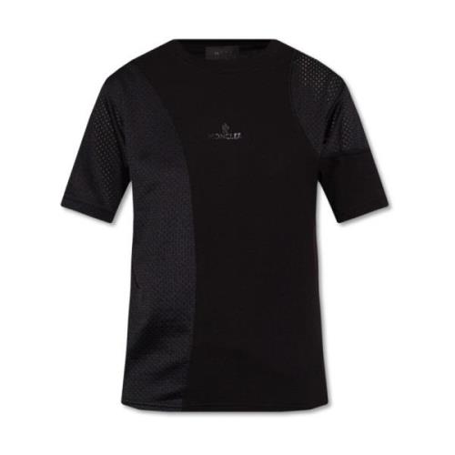 Moncler Mixed Media Logo T-Shirt Black, Dam