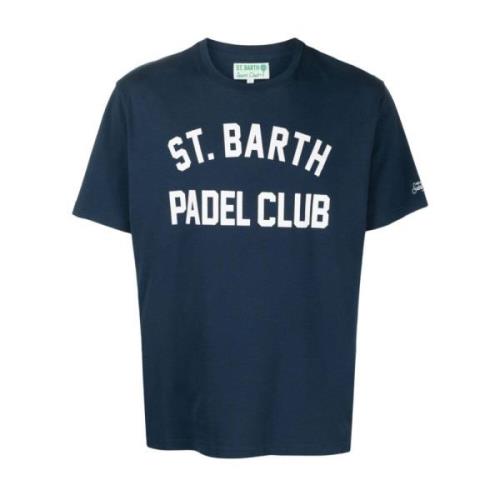 MC2 Saint Barth Logo-Print Bomull T-Shirt Blue, Herr