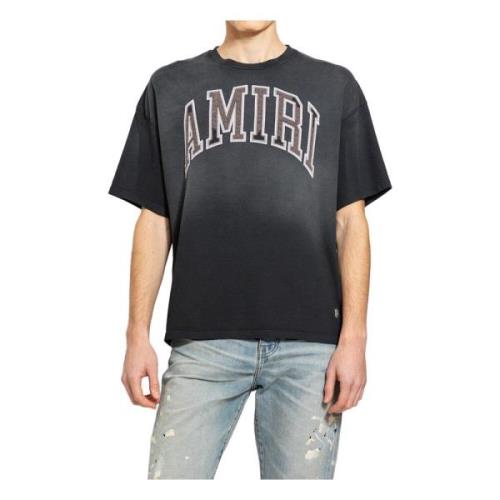 Amiri Vintage Oversized Tee med Broderat Logotyp Black, Herr