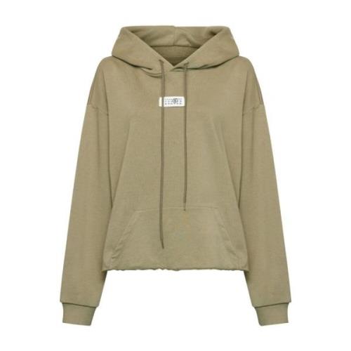 MM6 Maison Margiela Grön Bomulls Sweatshirt med Huva Green, Dam