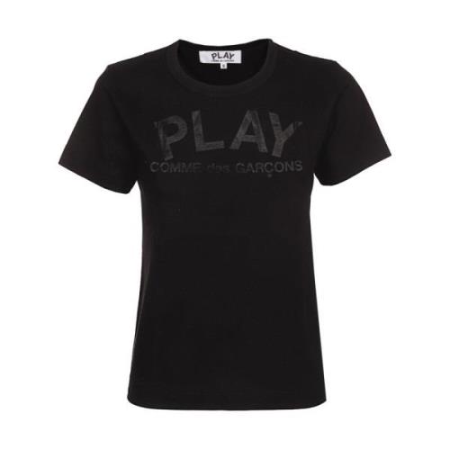 Comme des Garçons Play Svart Logo Tshirt Kortärmad Bomull Black, Herr