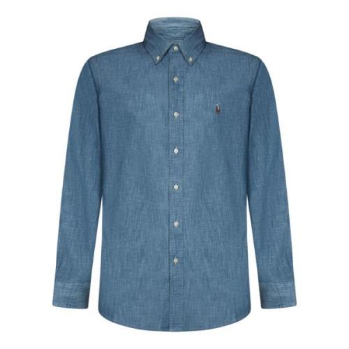 Polo Ralph Lauren Broderade Button-Down Skjortor Blue, Herr