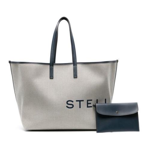 Stella McCartney Logo Print Tote Bag Beige, Dam