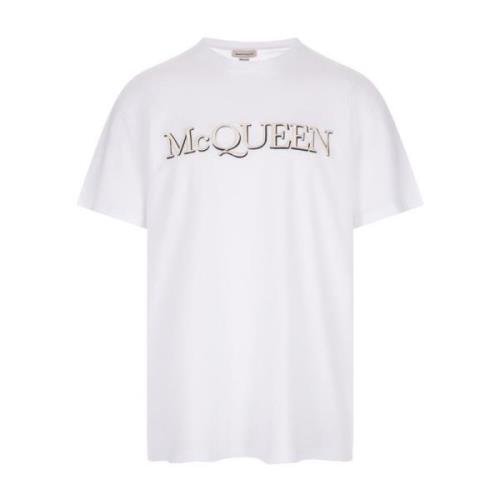 Alexander McQueen Vit Bomull T-shirt Rund Hals Kort Ärm White, Herr