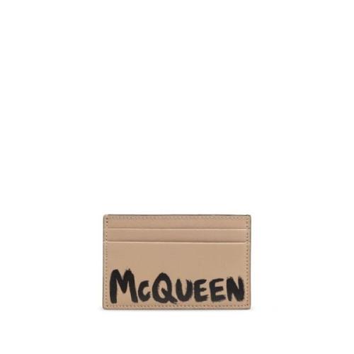 Alexander McQueen Logotyptryck Rektangulär Form Kortfack Beige, Herr