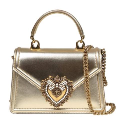 Dolce & Gabbana Guld Handväska med Juvelhjärta Yellow, Dam