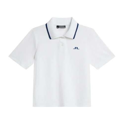 J.Lindeberg Elegant Jacquard Polo Shirt White, Dam